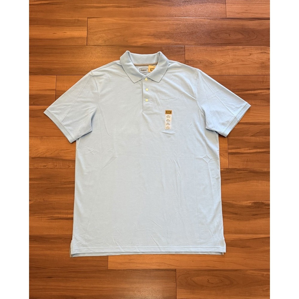New The Foundry Supply Co. Light Blue Polo Shirt Short Sleeve Men's 2XLT Tall